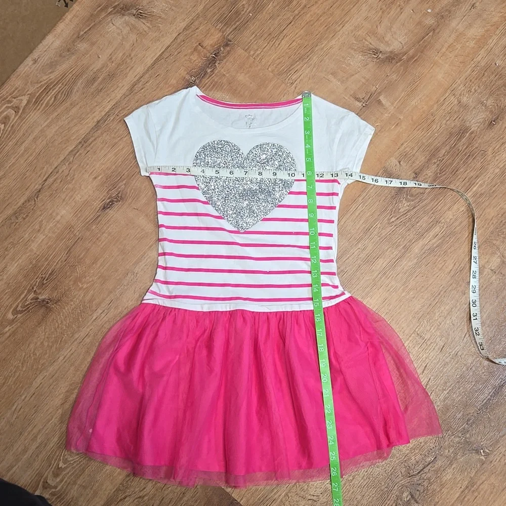 ☀️The Children's Place heart Graphic stripes mixed media dress medium